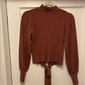 Rust Tie-Back cropped Sweater